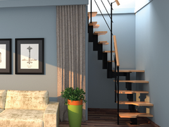 Scara Quadro - geometrie curata, metal + multiplex lacuit